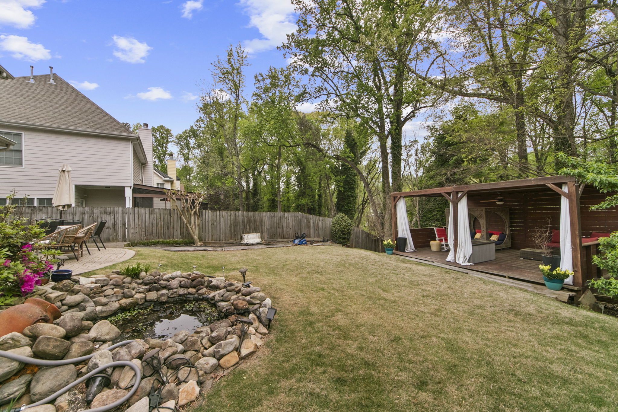 Backyard view toward the home